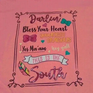 Girls size large bless your heart southern shirt